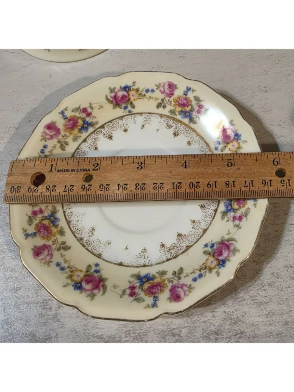 Vtg Gold Castle Hostess 1940s Teacup & Footed Saucer - Pink Rose Gilt - Japan